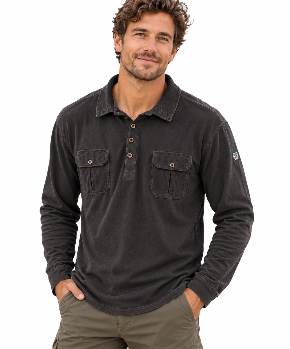 Kuhl Underground Ryzer Henley Shirt Mens XXL Dark Gray Organic Cotton Gorpcore